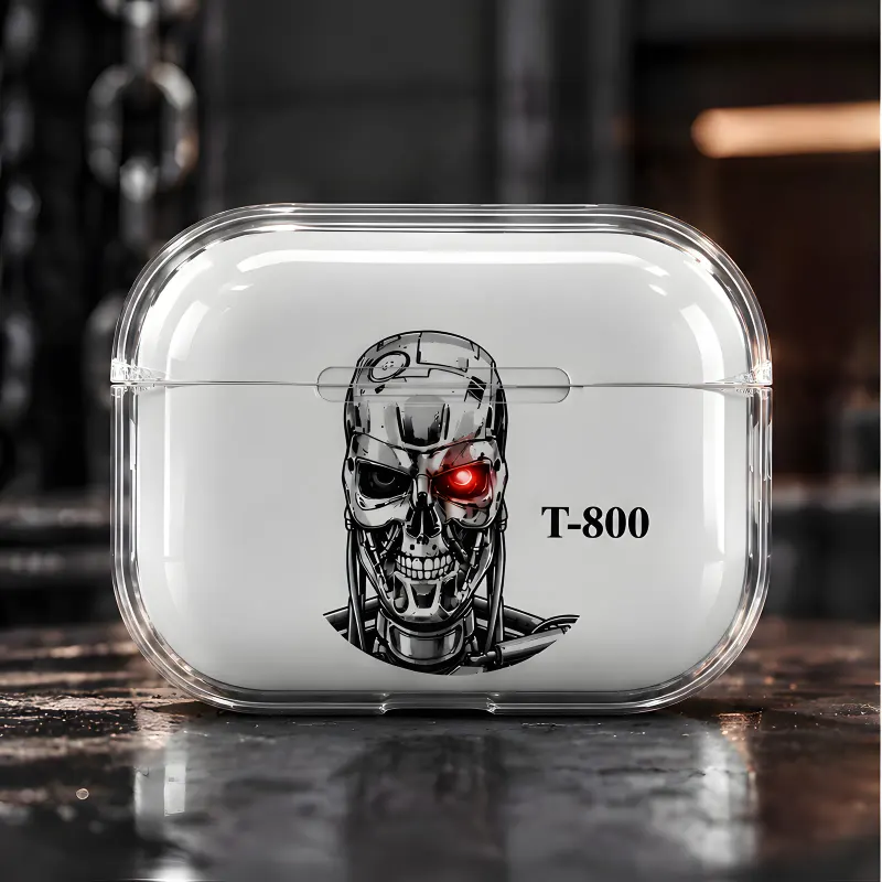 T-800 Endoskeleton (The Terminator) Manga glowing eye case on AirPods Pro 2